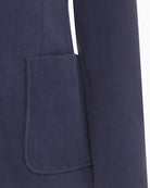 Close-up of lapel detail on Olsen polyester blazer