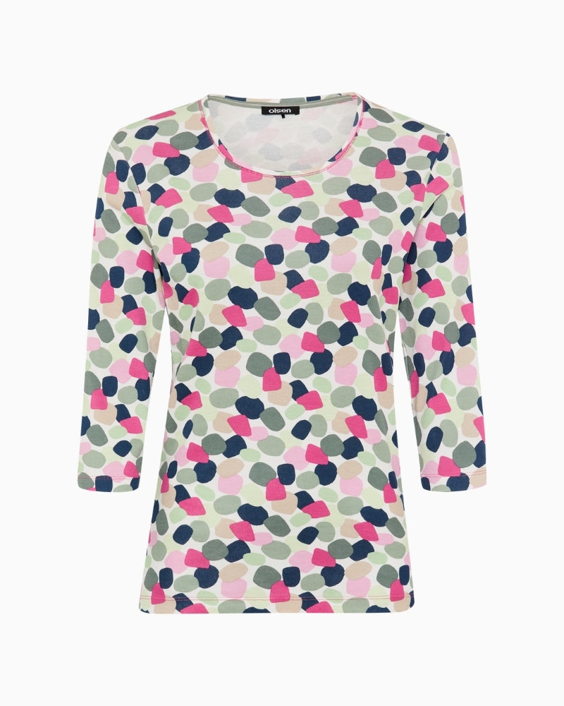 Olsen multicolour long sleeve T-shirt styled for casual wear – Áines Boutique