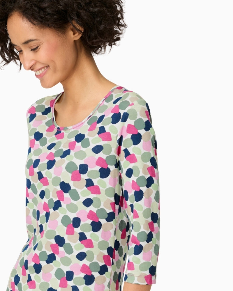 Olsen abstract pebble print fabric close-up – Áines Boutique