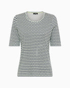 Olsen short sleeve printed T-shirt full front flat lay – Áines Boutique