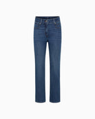 Olsen mid-blue straight-leg denim jeans front view – Áines Boutique