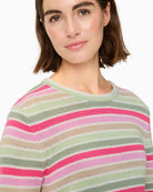 Olsen striped pullover close-up of round neckline – Áines Boutique