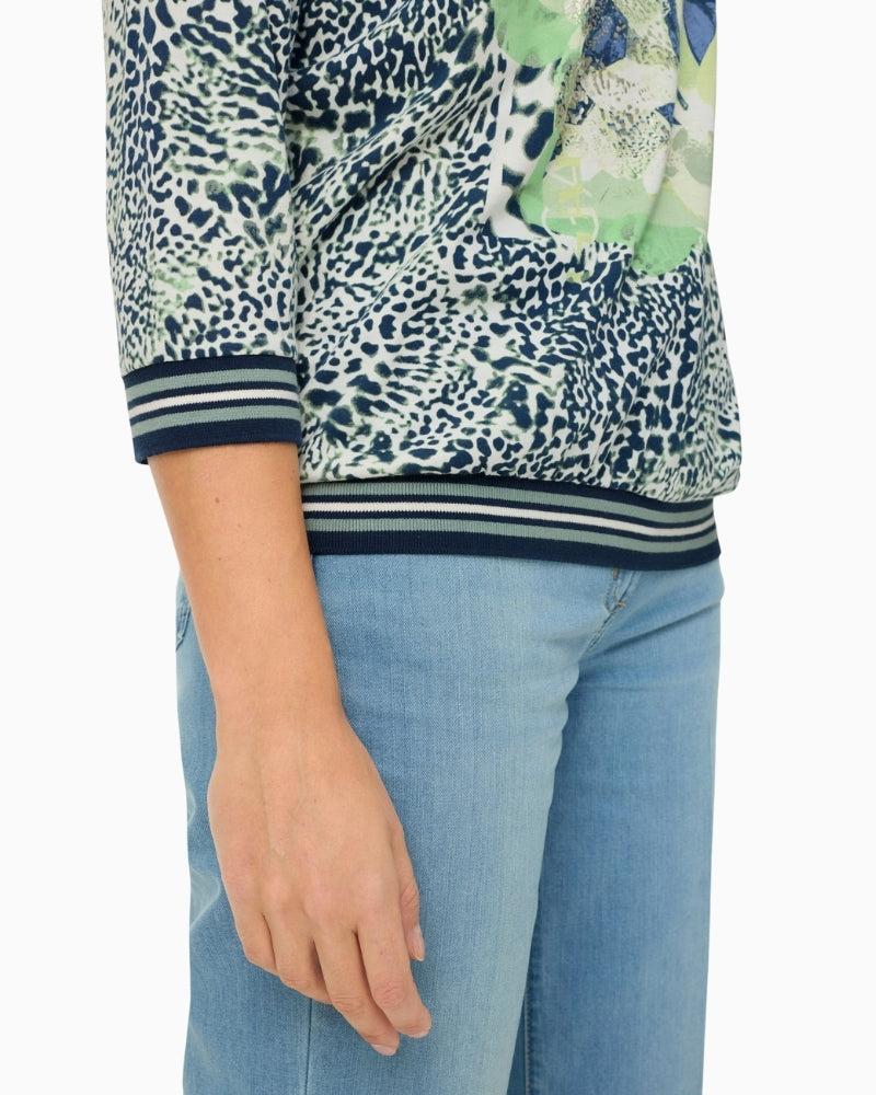 Olsen long sleeve T-shirt ribbed cuff and hem detail – Áines Boutique