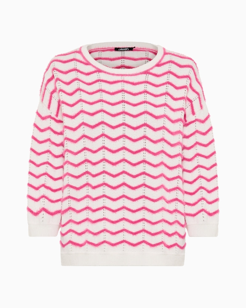 Olsen textured knit pullover close-up of wave pattern – Áines Boutique