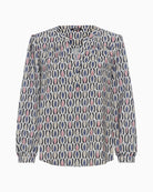 Olsen woven viscose blend blouse with tunic neckline