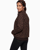 Olsen Animal Print Jacket in Leopard side view