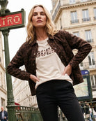 Olsen Animal Print Jacket in leopard styled view