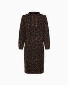 Olsen Animal Print Jersey Dress in leopard front view