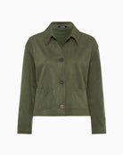 Olsen Button-Through Indoor Jacket in khaki front view