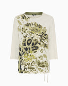 Olsen Clara 3/4 Sleeve T-Shirt in beige front view