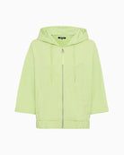 Olsen Cora Jersey Jacket lime front view zip closure
