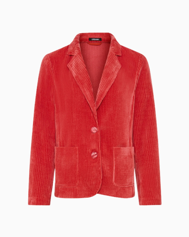Olsen Corduroy Blazer in burnt orange front view