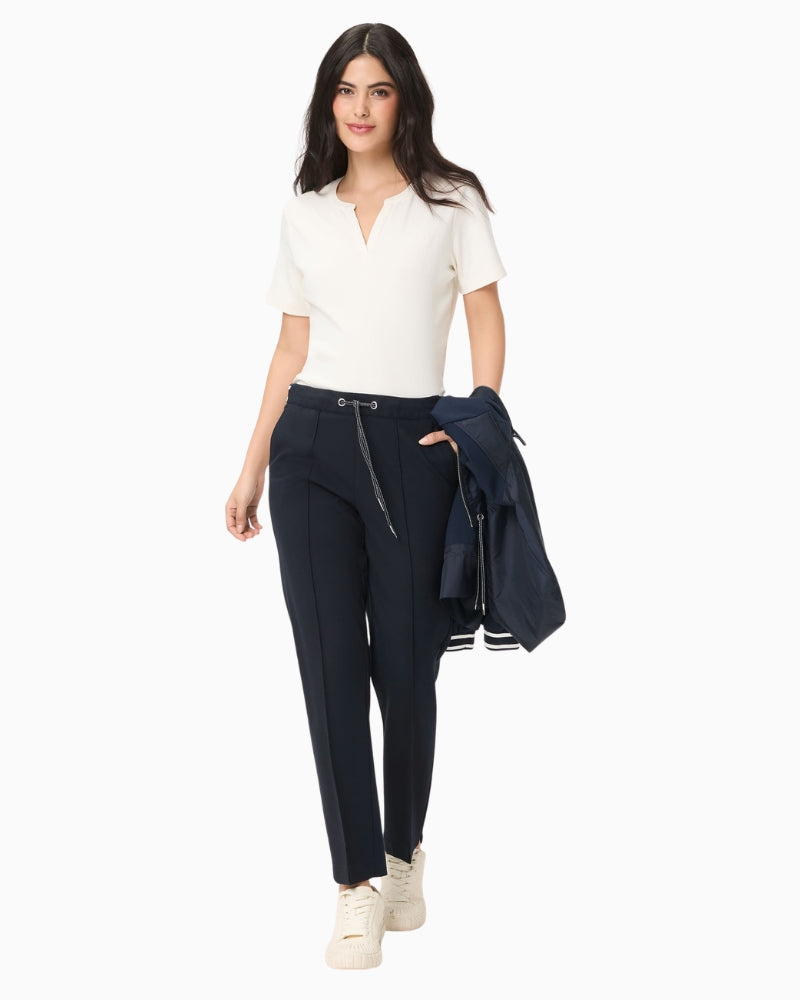 Olsen Crop Trousers in Navy styled view