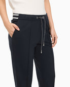 Olsen Crop Trousers in Navy waistband detail
