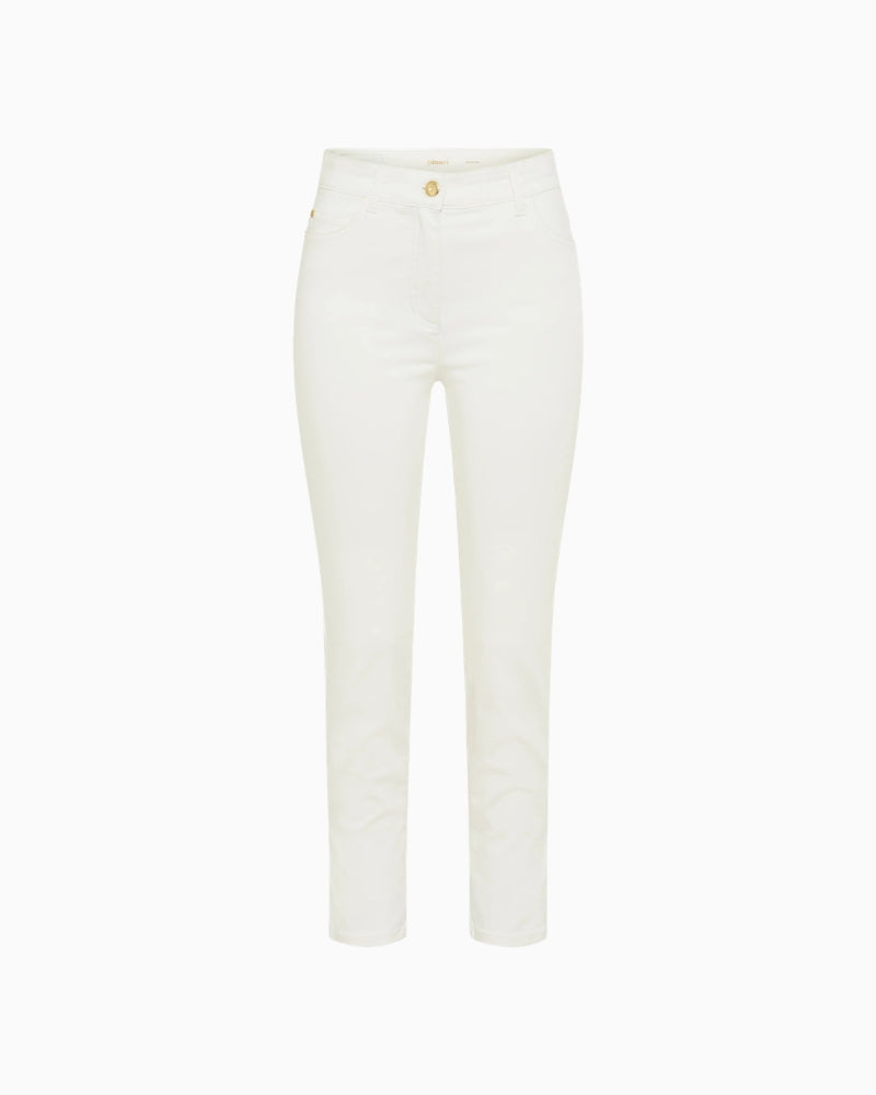 Olsen Cropped Slim Pant light beige front view