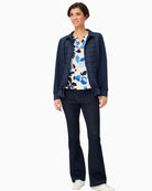 Olsen Graphic Floral Split Neck T Shirt split neckline detail