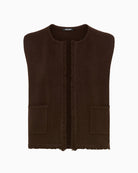 Olsen Henny Boho Vest in brown front view