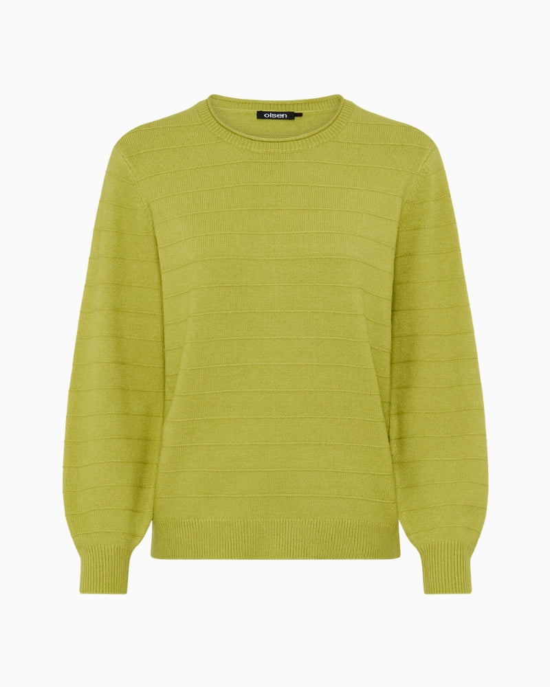 Olsen Henny Pullover in Lime front view