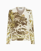 Olsen Henny V-Neck Pullover in beige and green front view