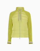 Olsen Henny Zip-Through Cardigan in lime front view