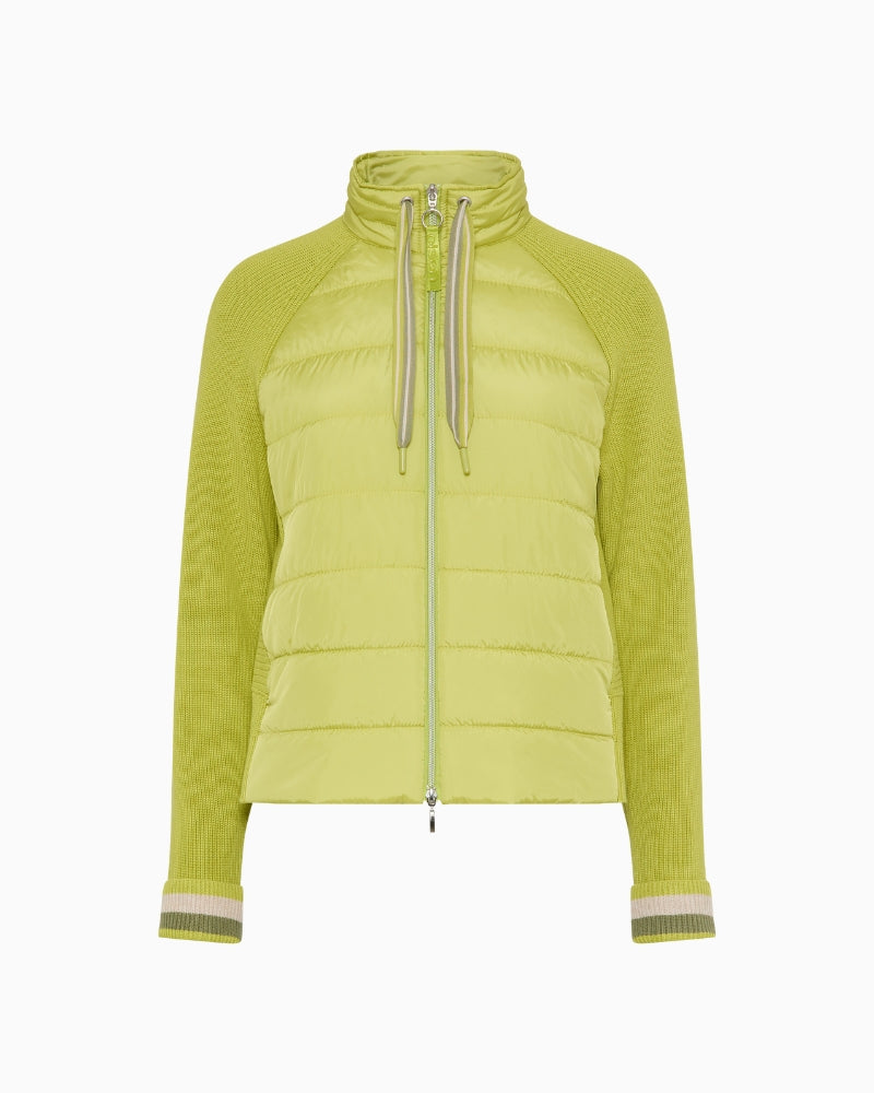 Olsen Henny Zip-Through Cardigan in lime front view