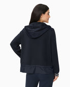 Olsen Hooded Jacket in Navy back view