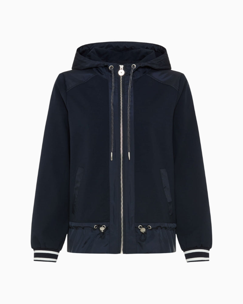 Olsen Hooded Jacket in Navy front detail