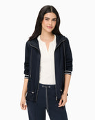 Olsen Hooded Jacket in Navy front view