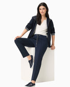 Olsen Hooded Jacket in Navy styled view