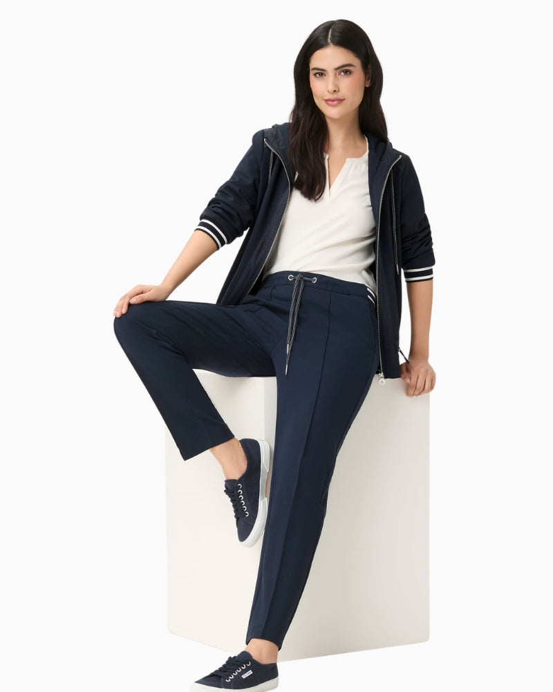 Olsen Hooded Jacket in Navy styled view
