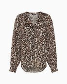 Olsen Leopard Print Blouse in leopard front view