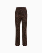Olsen Mona Slim Animal Print Trousers in leopard front view