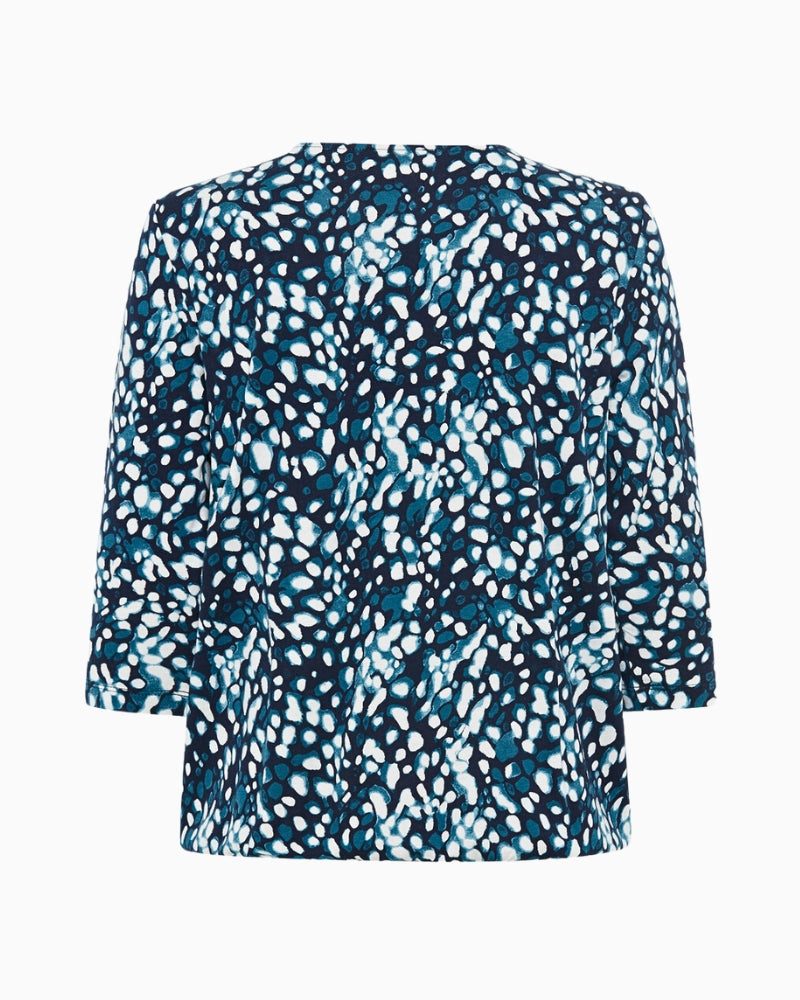 Back view of Clara blouse in soft navy cotton-modal