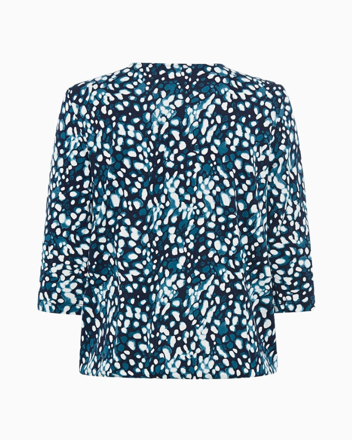 Back view of Clara blouse in soft navy cotton-modal