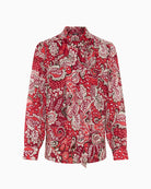 Olsen Paisley Print Blouse in burnt orange front view