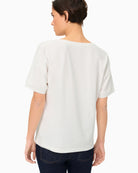 Olsen Riviera Placement Print T-Shirt off-white back view