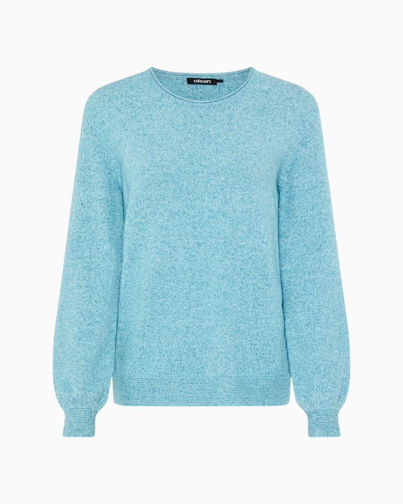 front EcoVero™ knit jumper in rich teal colour by Olsen