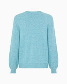 Back view of EcoVero™ knit jumper in rich teal colour by Olsen