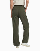 Olsen Wide Leg Trousers in Khaki back view