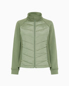 Olsen Zip-Through Indoor Jacket in khaki front view