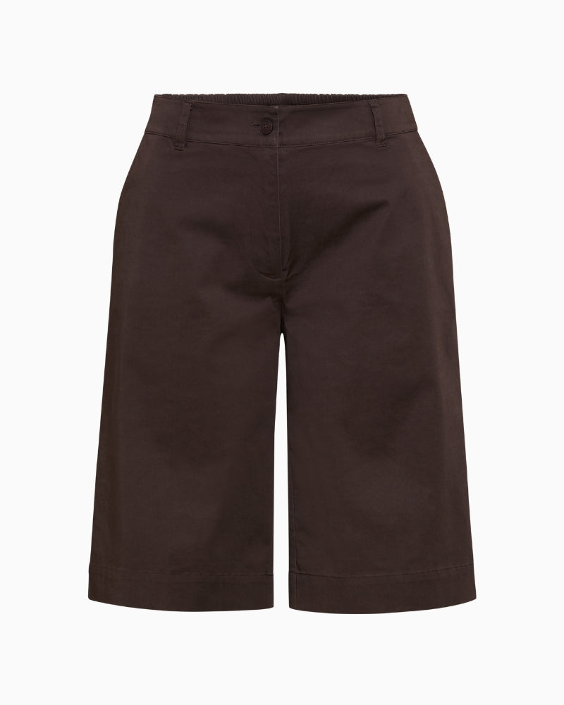Olsen casual shorts dark brown front view