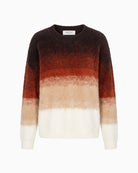 Orfeo Paris Josepha Jumper in brown with contrasting colour-block design front view