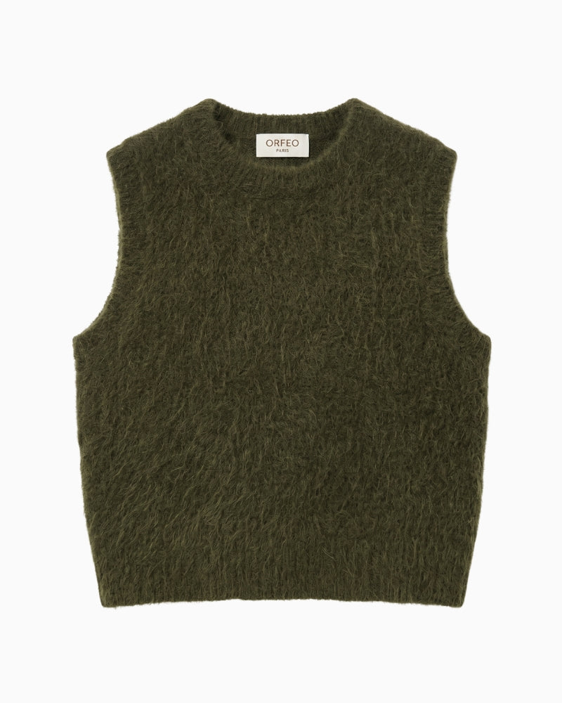 Orfeo Paris Mirta Vest in khaki front view