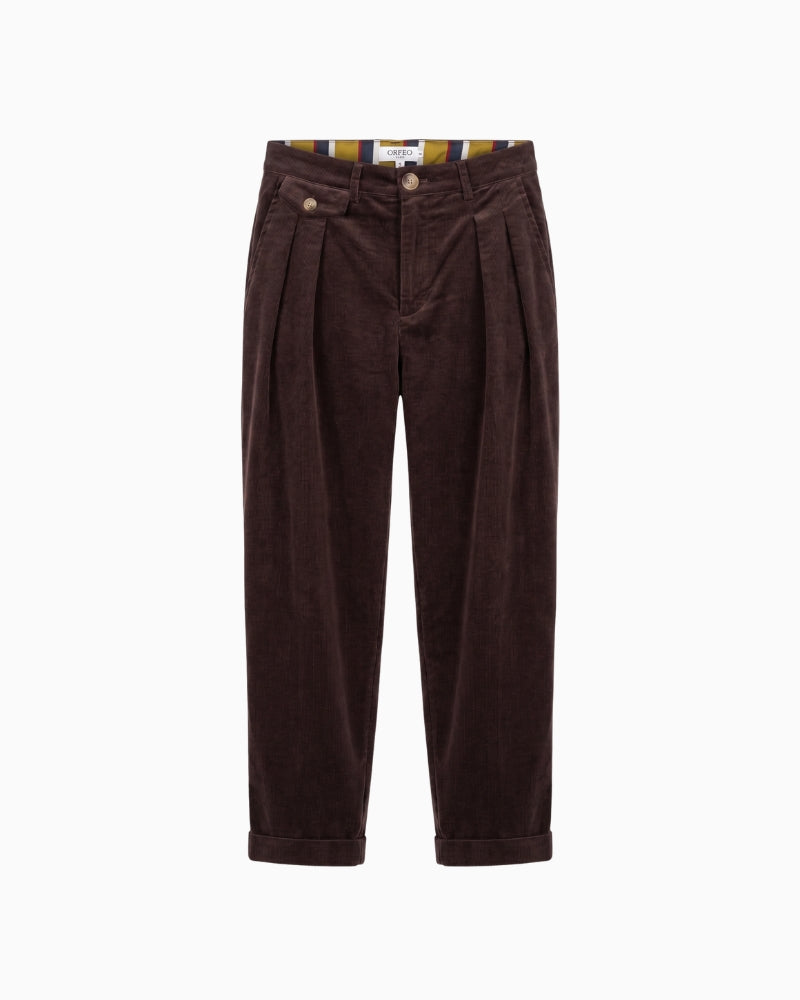Orfeo Paris Nora Trousers in brown corduroy front view
