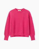 Orfeo Paris Rania Jumper in rose front view with vertical stitch detailing