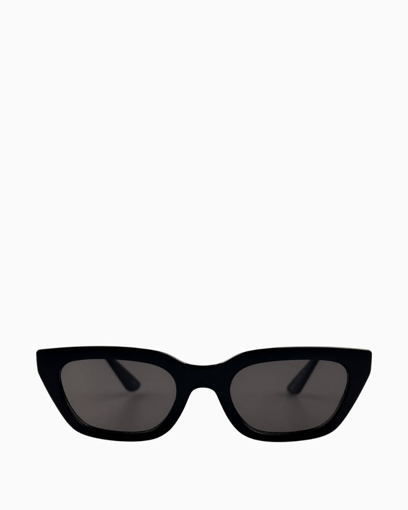 Otra Nove black cat eye sunglasses with sculpted frame and smoke lenses