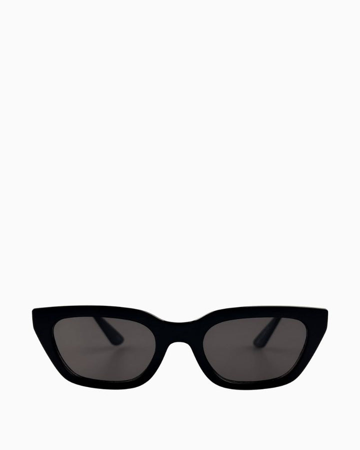 Otra Nove black cat eye sunglasses with sculpted frame and smoke lenses