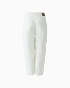 Back view of Oui cropped denim showing classic 5-pocket style and loose fit