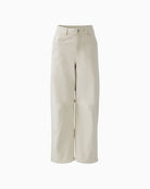 Off-white barrel fit jeans by Oui in cotton stretch denim