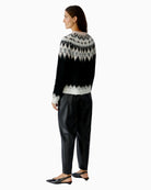 Back of Oui black pullover with clean silhouette and soft finish